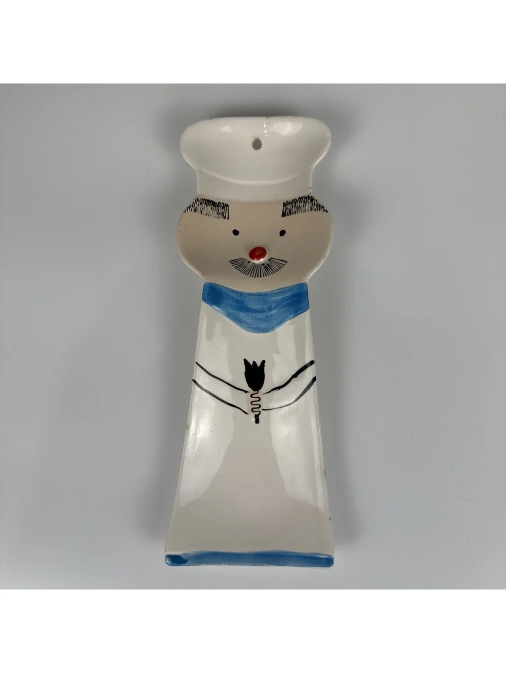 Vintage Mid Century Ceramic Chef Spoon Rest Unmarked Japan Kitsch HH Style